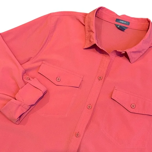 Eddie Bauer Womens Long Sleeve Departure Shirt Button Down Active Lightweight XL - Picture 1 of 15